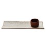 Rectangle Ceramic Serving Platters (Set of 2) with Dip Bowl