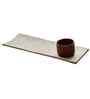 Rectangle Ceramic Serving Platters (Set of 2) with Dip Bowl