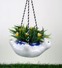 White Ceramic Hanging Tortoise Planter