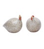 White Ceramic Hefty but Appealing Hen Duo Set Showpiece