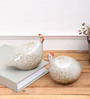White Ceramic Hefty but Appealing Hen Duo Set Showpiece