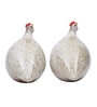 White Ceramic Hefty but Appealing Hen Duo Set Showpiece