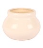 White Ceramic Matki Shape Flower Pot