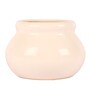 White Ceramic Matki Shape Flower Pot