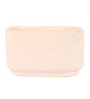 White Ceramic Square Shape Flower Pot, Set Of 3