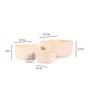 White Ceramic Square Shape Flower Pot, Set Of 3