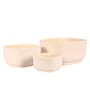 White Ceramic Square Shape Flower Pot, Set Of 3
