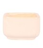 White Ceramic Square Shape Flower Pot, Set Of 3