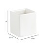White Ceramic Square Table Top Pot Set Of 2