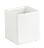 White Ceramic Square Table Top Pot Set Of 2