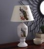 White Ceramic Shade Table Lamp with Metal Base