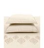 White Embroidered 210 TC Cotton King Sized Bedsheet with 2 Pillow Covers