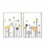 White Canvas Framed Floral Art Print Set of 2