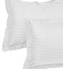 White 210TC Cotton stripe 1 Super King Bedsheet with 2 Pillow Covers