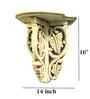 White Colour Rustic Appearance Solid Wood Handcarved Floating Wall Shelf