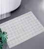 White Cotton 21X37 Inches Anti-Skid Bath Mat