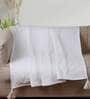 White Solid Cotton 60x50 Inches Sofa Throw