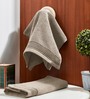 Brown Solid 500 GSM Cotton Hand Towels (Set of 2)