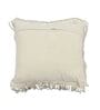 Cream Woven Macrame Handmade Knitted 16 x 16 Inches Cushion Covers (Set of 2)