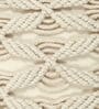 Cream Woven Macrame Handmade Knitted 16 x 16 Inches Cushion Covers (Set of 2)