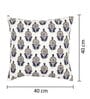 White Cotton Abstract 16x16 inches Cushion Covers (Pack of 2)