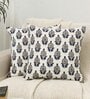 White Cotton Abstract 16x16 inches Cushion Covers (Pack of 2)