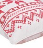 White Cotton Abstract 18X18 Inches Cushion Cover With Filler (Set Of 2)