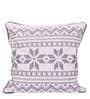 White Cotton Abstract 18X18 Inches Cushion Cover With Filler (Set Of 2)