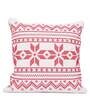 White Cotton Abstract 18X18 Inches Cushion Cover With Filler (Set Of 2)