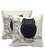 White Textured Cotton 18 X 18 Inches Cushion Covers (Set Of 2)