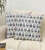 White Cotton Abstract 18x18 inches Cushion Covers (Pack of 2)