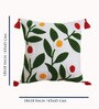 White Cotton Floral Textured 18x18 inches Cushion Covers (Set of 2)