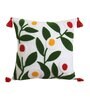 White Cotton Floral Textured 18x18 inches Cushion Covers (Set of 5)
