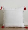 White Cotton Floral Textured 18x18 inches Cushion Covers (Set of 5)