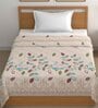 White Cotton Floral 400 GSM Single Bed Comforter