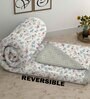White Cotton Floral 500 GSM Double Bed Comforter