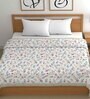 White Cotton Floral 500 GSM Double Bed Comforter