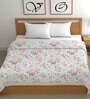 White Cotton Floral 500 GSM Double Bed Comforter