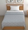 White Cotton Abstract 500 GSM Single Bed Comforter