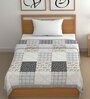 White Cotton Abstract 500 GSM Single Bed Comforter