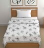 White Cotton Abstract 500 GSM Single Bed Comforter
