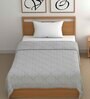 White Cotton Abstract 500 GSM Single Bed Comforter