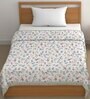 White Cotton Floral 500 GSM Single Bed Comforter