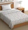 White Cotton Floral 500 GSM Single Bed Comforter