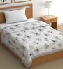 White Cotton Abstract 500 GSM Single Bed Comforter