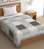 White Cotton Abstract 500 GSM Single Bed Comforter
