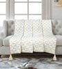 White Cotton and Polyester Geometric 55 x 49 Inches Throw