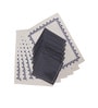 Zeba (13x19) White & Blue Cotton Blend (Set of 12) Placemat
