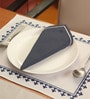 Zeba (13x19) White & Blue Cotton Blend (Set of 12) Placemat