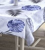 Leaf Pattern (72x52) White Cotton Blend Table Cloth